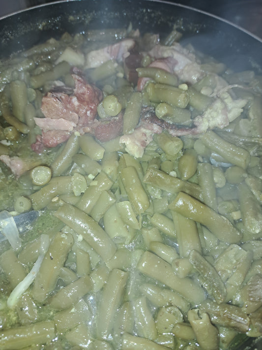 Green Beans (with Smoked Turkey, Long Pan)