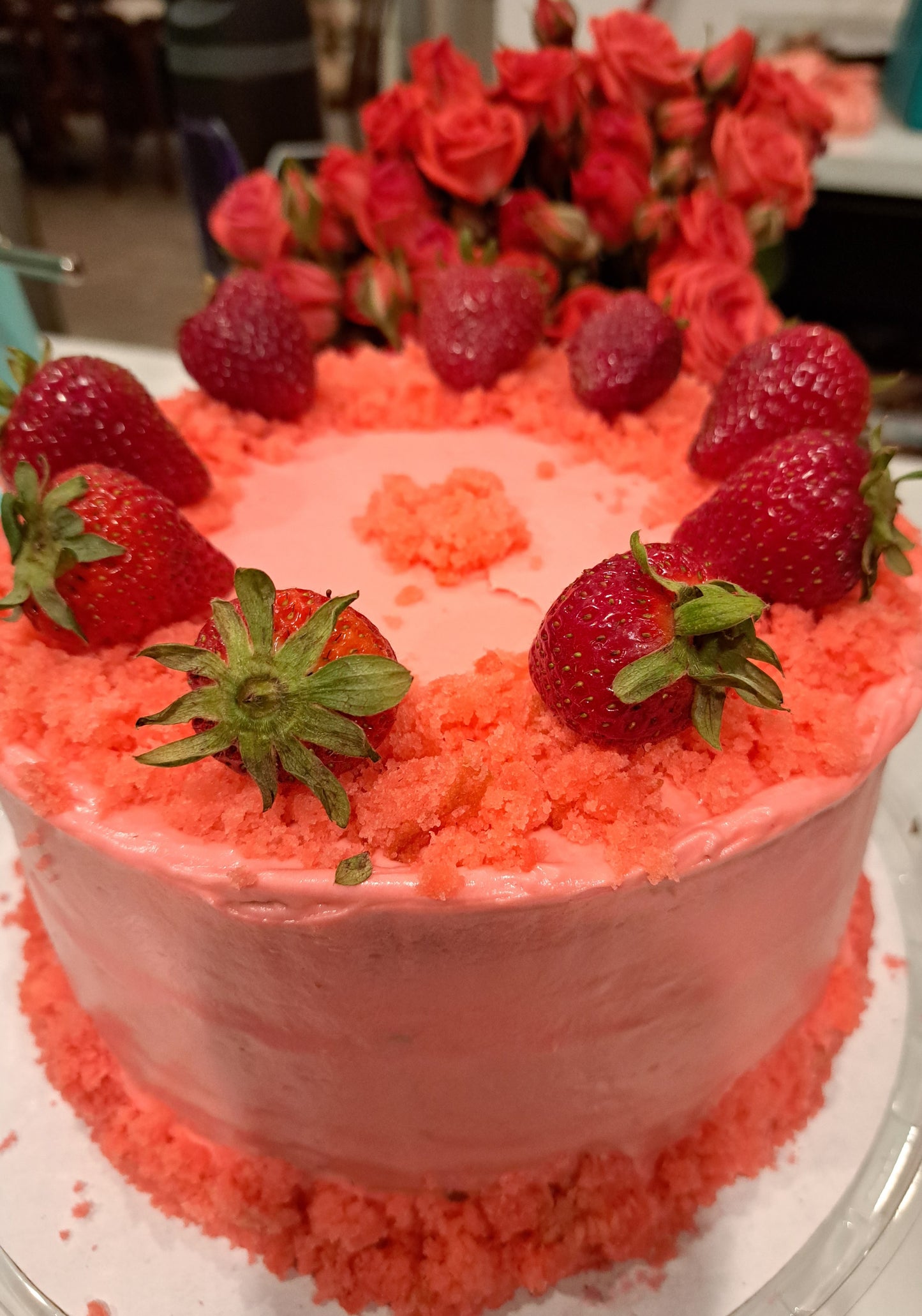 Strawberry Three-Layer Cake (8 inch, with fruit)