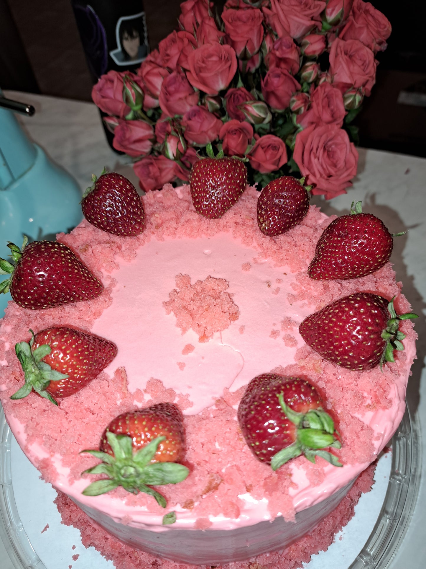 Strawberry Three-Layer Cake (8 inch, with fruit)